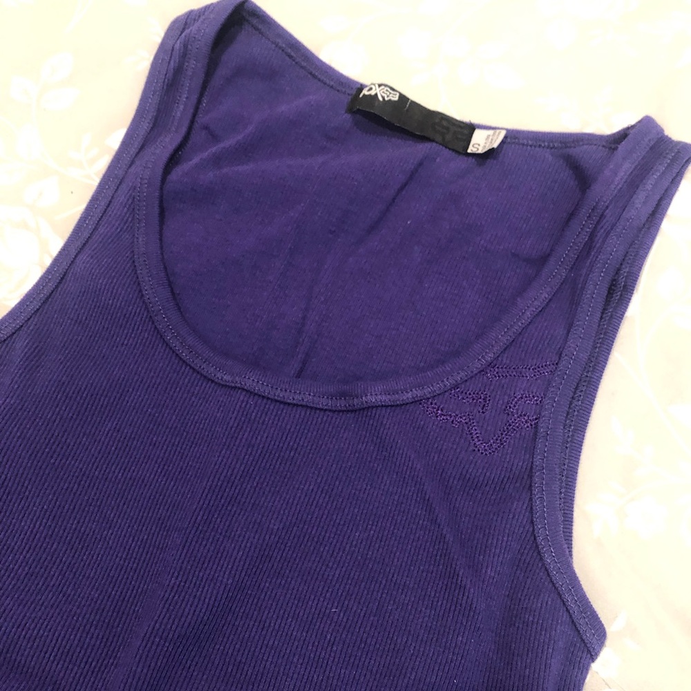 NWT Fox Racing Miss Clean Purple Ribbed Tank Small - Picture 4 of 7